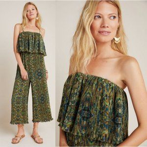 Anthropologie Suzanne Pleated Wide-Leg Jumpsuit